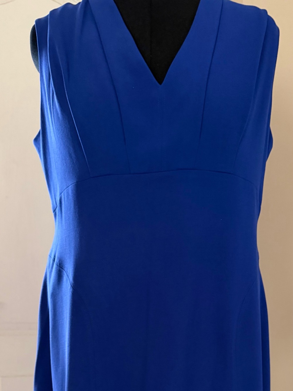 Donna Karan Sleeveless V-Neck Tunic in Royal Blue